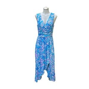 Lilly Pulitzer Blue and Pink High Low Dress